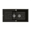 OLTENS Gravan zlewozmywak granitowy 1,5-komorowy z ociekaczem 100x50 cm czarny mat 72300300